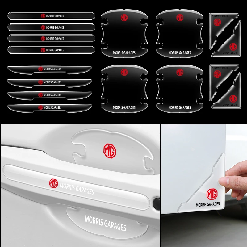 4 шт./набор, прозрачные наклейки на дверь автомобиля MG ZS MG3 MG5 MG6 MG7 GT HS Gundam 350