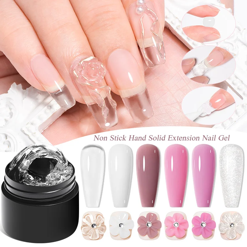 

MEET ACROSS 7/8ML Non Stick Hand Extension Gel Nail Polish Clear Nude Pink Carving Flower Nail Art Shaping Solid Acrylic Gel