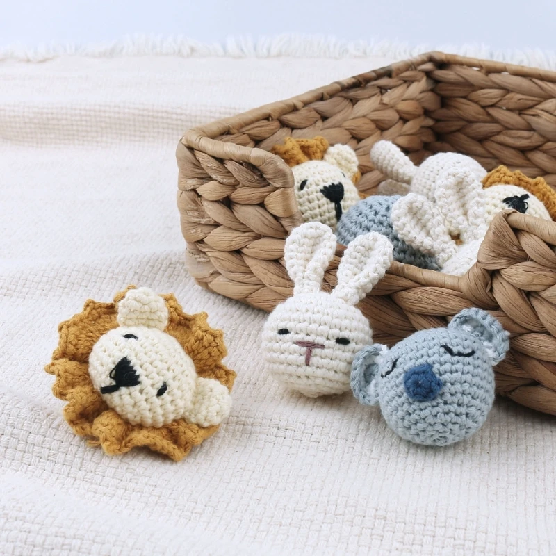 

Animal-shaped Crochet Knitting Beads DIY Baby Pacifier Chain Chewable Teether