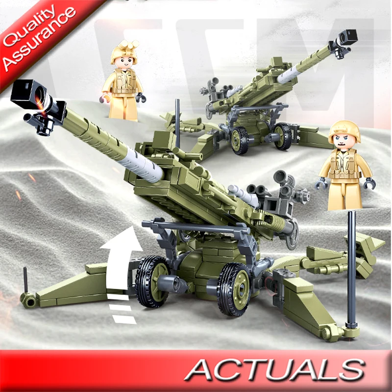Конструктор WW2 военный M777 Flak Maxim Gun Tank армейские автомобили фигурки солдат Кирпичи