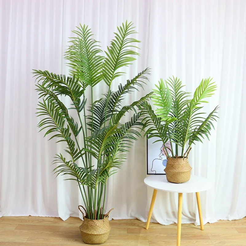 

70-88CM Artificial Tree Plants Palm Leaves Tropical Plants Branch Plastic Fake Leaves For Christmas Home Garden Room Decor