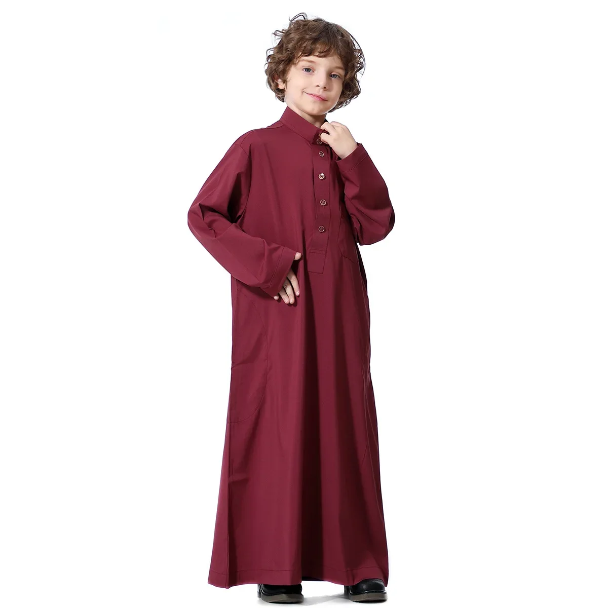 

Muslim Robe Teenager Kids Saudi Arabia Pakistan Boy Middle East Full Sleeve Jubba Islamic Clothing Men Party Thobe Kaftan