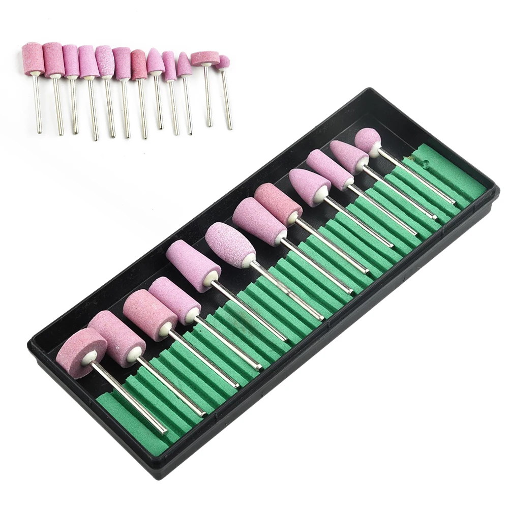 

12pcs Mini Ceramic Grinding Head Polishing Abrasive Wheel Electric Drill Bit Wheel For Polishing Rotary Power Tools Accessories
