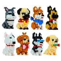 mini building blocks husky shiba inu diy animal model building blocks pet puppy dolls assembled toys children christmas gifts