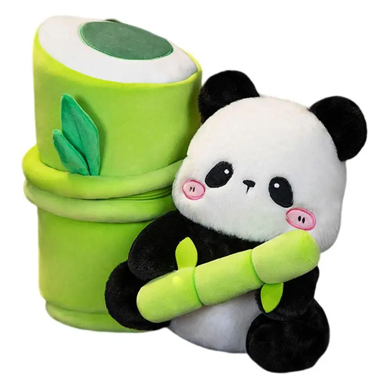 

Soft Cuddly Panda Bear With Bamboos Educational Cute Panda Hiding In Bamboos Bag Toys Vivid Bamboos Tube Panda Plush Kids Toy