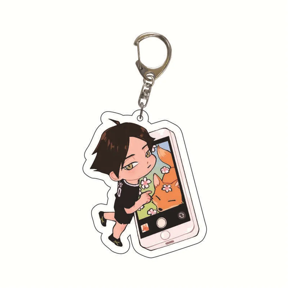 Брелок для ключей Haikyuu с японским аниме мужской акриловый модный аксессуар