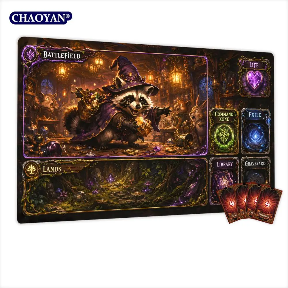 Фото Игровой коврик Magic: The Gathering Raccoon's Treasure, нескользящий, прочный, 35x60 см, для командных игр, для TCG-карт №1