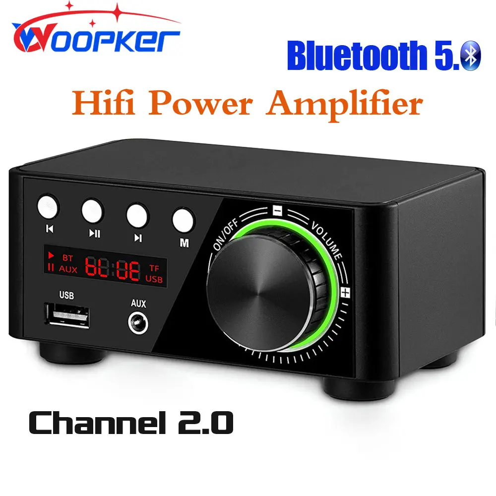 

Woopker Bluetooth 5,0 HIFI усилитель мощности 50 Вт x2 канал 2,0 домашний Автомобильный Цифровой Аудио AMP USB U-диск