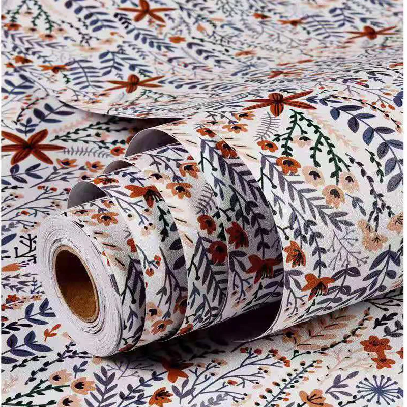 

New Flower Self-adhesive Waterproof Sticker Cabinet Renovation Wallpaper Room Hotel Living Room Decoration Wallpaper Home Decor