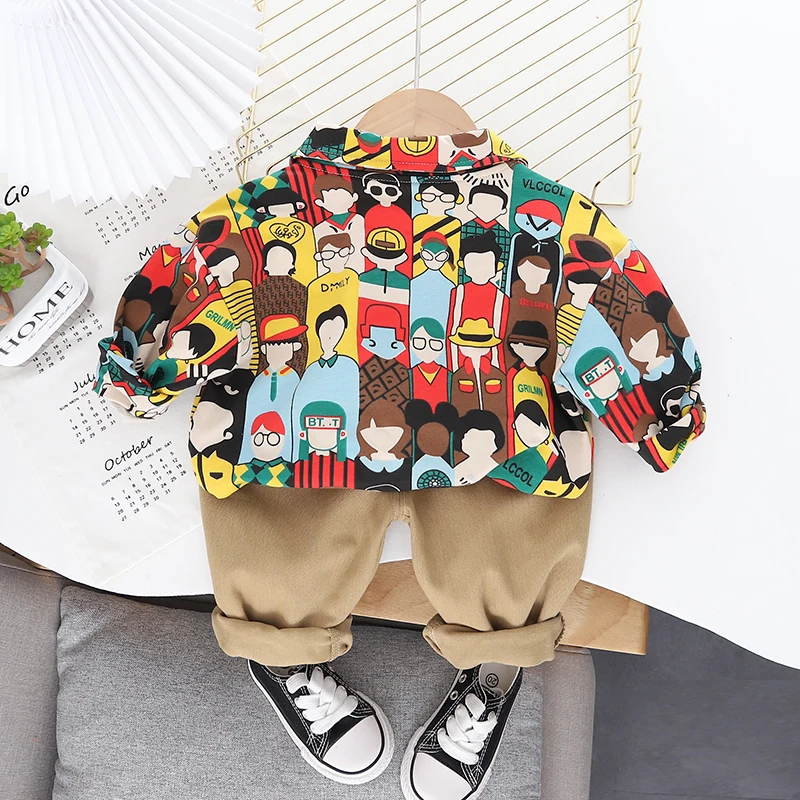 Детский комплект одежды для мальчиков и девочек рубашка + штаны активного отдыха