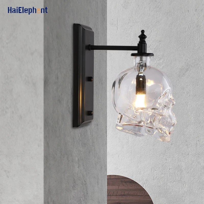 Настенные светильники в скандинавском ретро-стиле с черепом для детской комнаты