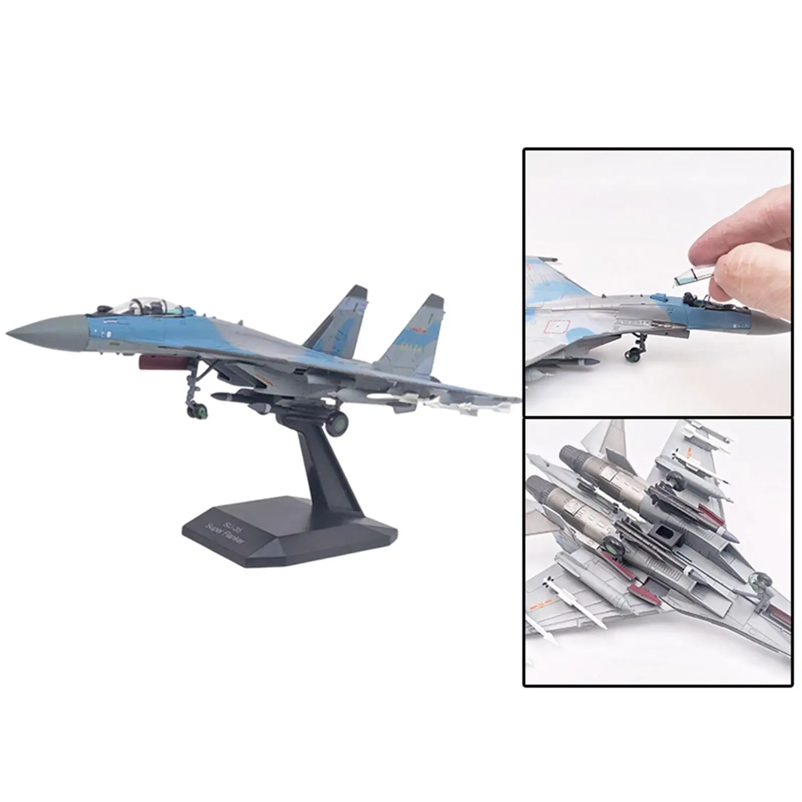 

Simulation 1:100 Scale SU-35 Aircraft Plane Model with Stand Kids Adults Toys