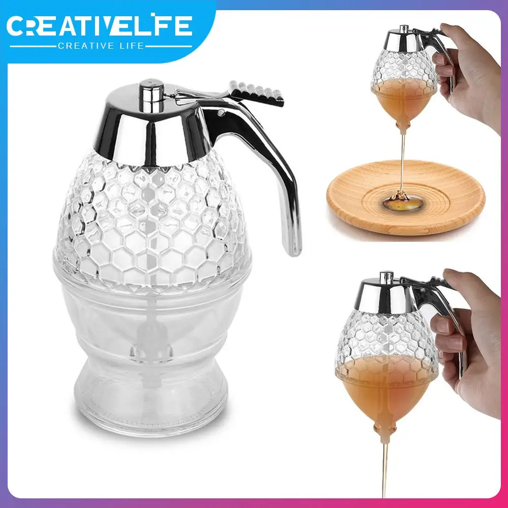 

Squeeze Bottle Honey Jar Juice Syrup Cup Container Bee Drip Dispenser Kettle Storage Pot Stand Holder Home Kitchen Accessories
