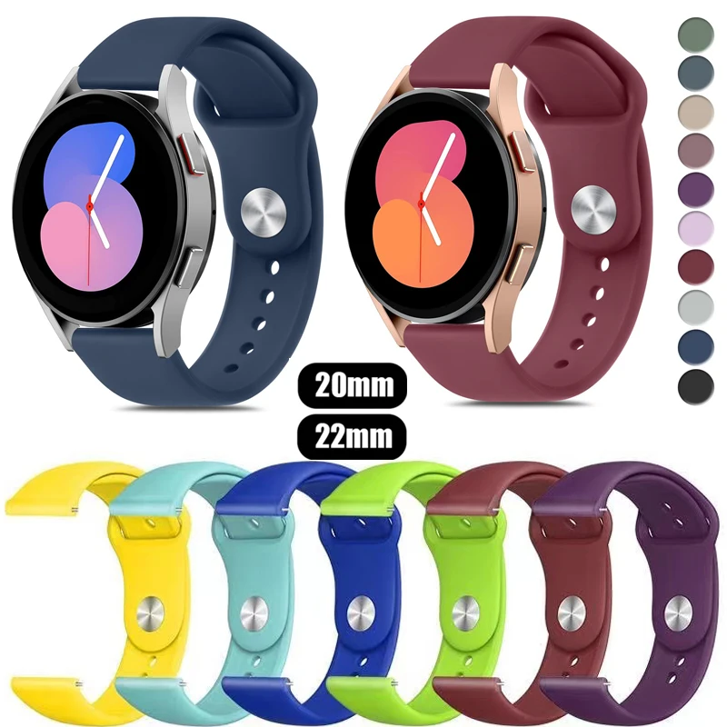 

Silicone strap For Samsung Galaxy watch 5/5 pro/4/Classic/Active 2/sport bracelet 22mm 20mm Huawei watch GT 2/2e/3/3 pro band