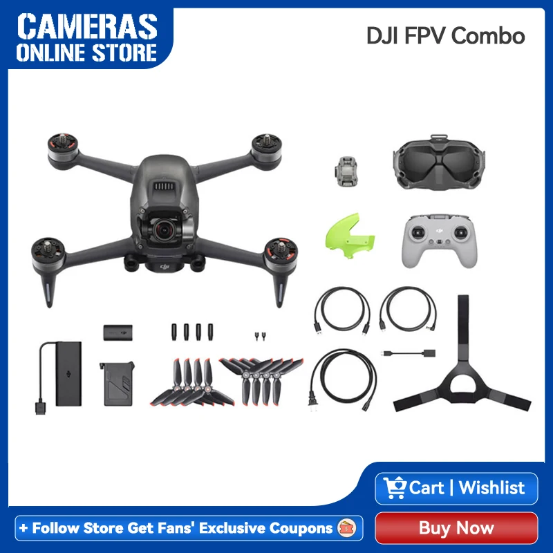 DJI FPV Drone + Remote control + Goggles Combo + 32Gb SD card