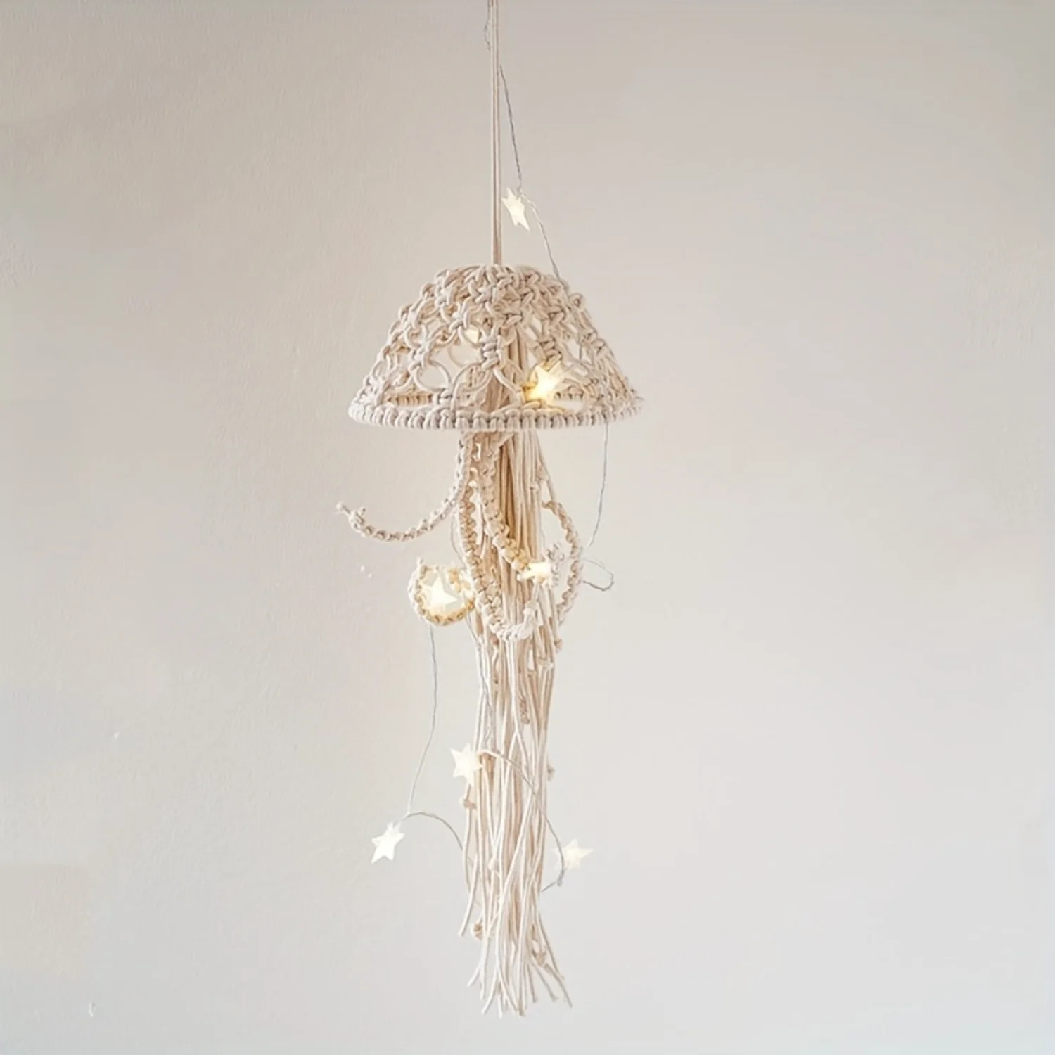 Скандинавский гобелен из хлопчатобумажной веревки с медузами - настенный декор