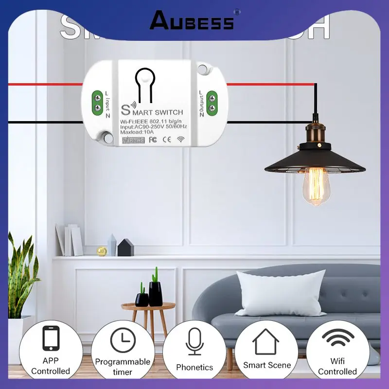 

Smart Home Breaker Module Wifi 10a Timer Wireless Switches Tuya Mini Work With Alexa Google Home Smart Life Smart Switch