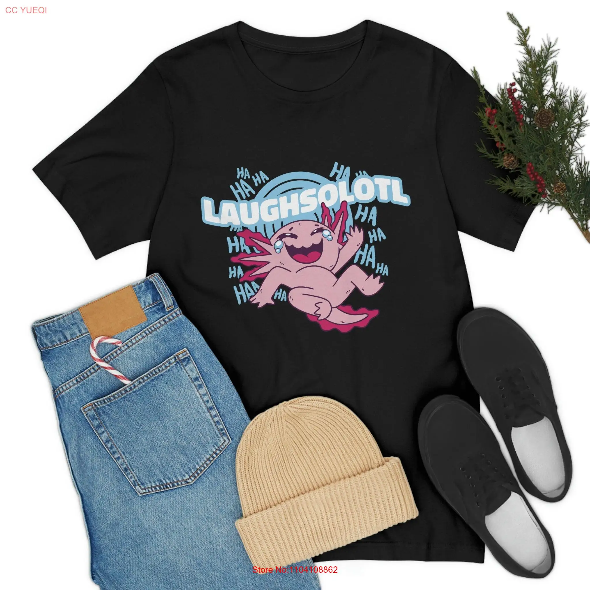 Забавная футболка Аксолотль 100 хлопок для взрослых Laughsolotl с длинными или