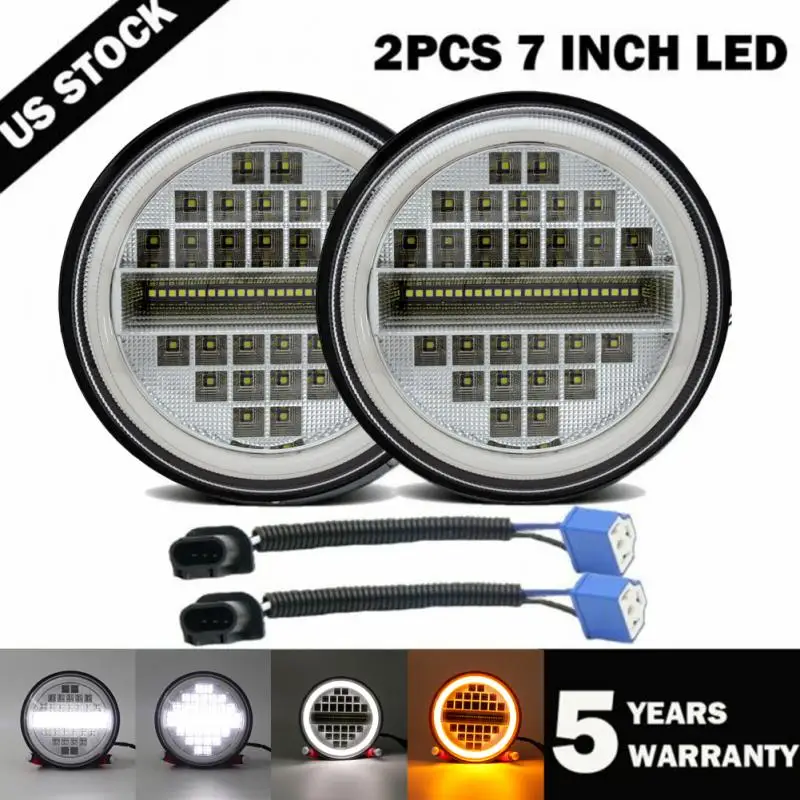 

7-дюймовые светодиодные фары рабочего освещения H4, аксессуары для внедорожников, прожектор для грузовиков, внедорожников, лодок, квадроцикл...