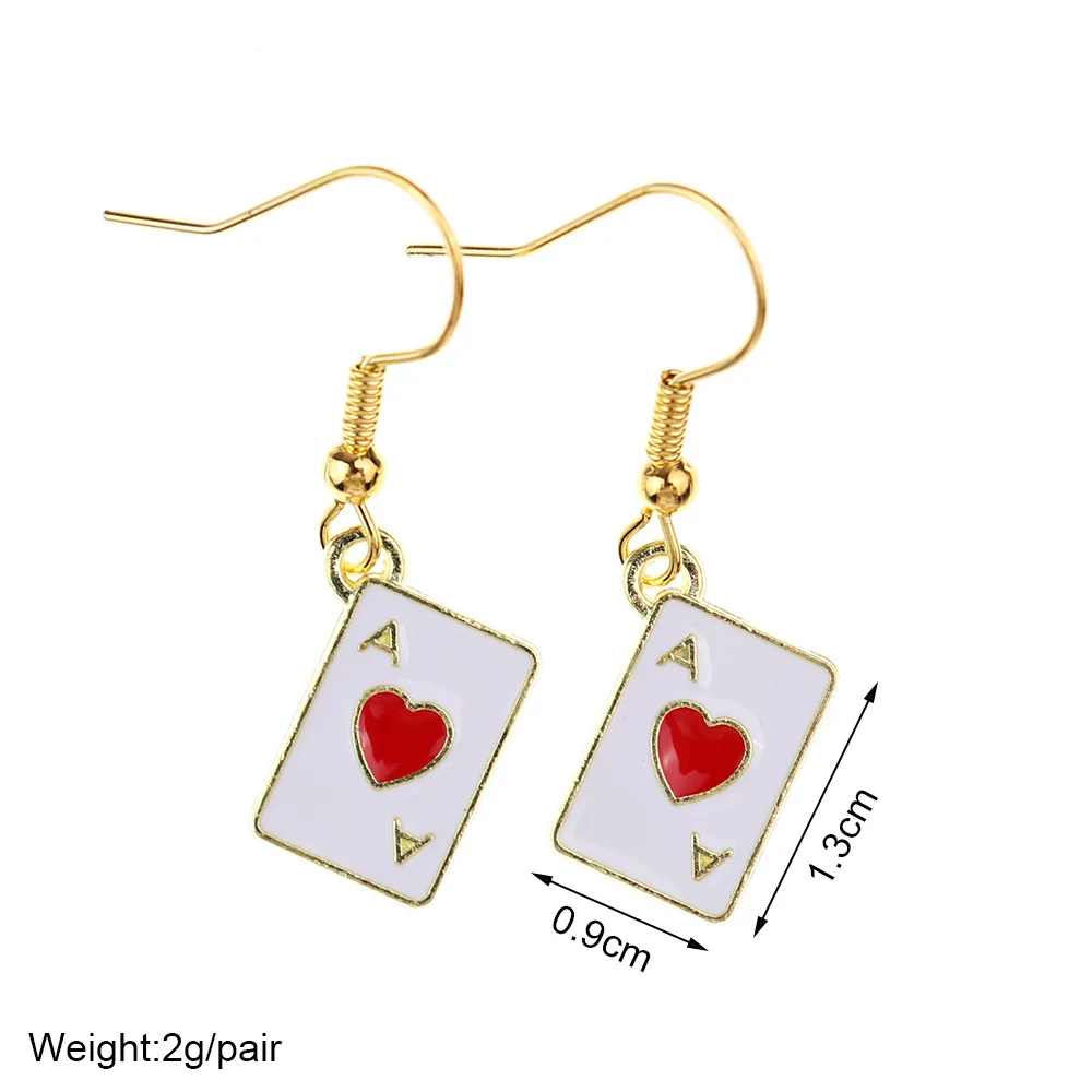 

Mini Poker Earrings Ace of Spades Ace of Hearts Fashion Interesting Girl Women DIY Jewelry Accessories Pendant Gift