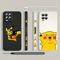 pikachu cartoon cute for oppo realme 50i 50a 9i 8i 6 pro find x3 lite neo gt master a9 a5 liquid left rope silicone phone case