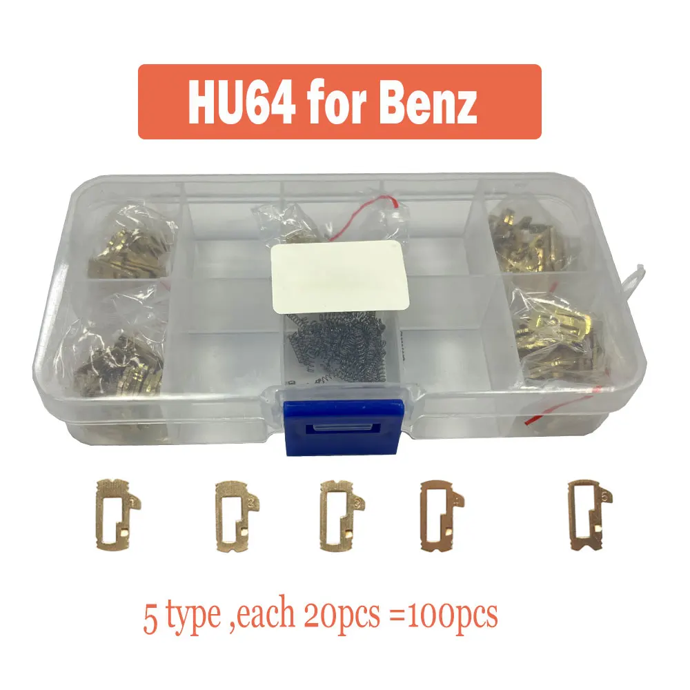 

100 шт./лот HU64 # Замок с язычком для Mercedes Benz M452, стопорная пластина 5 типа, каждый 20 шт., аксессуары для ремонта замка ключа автомобиля