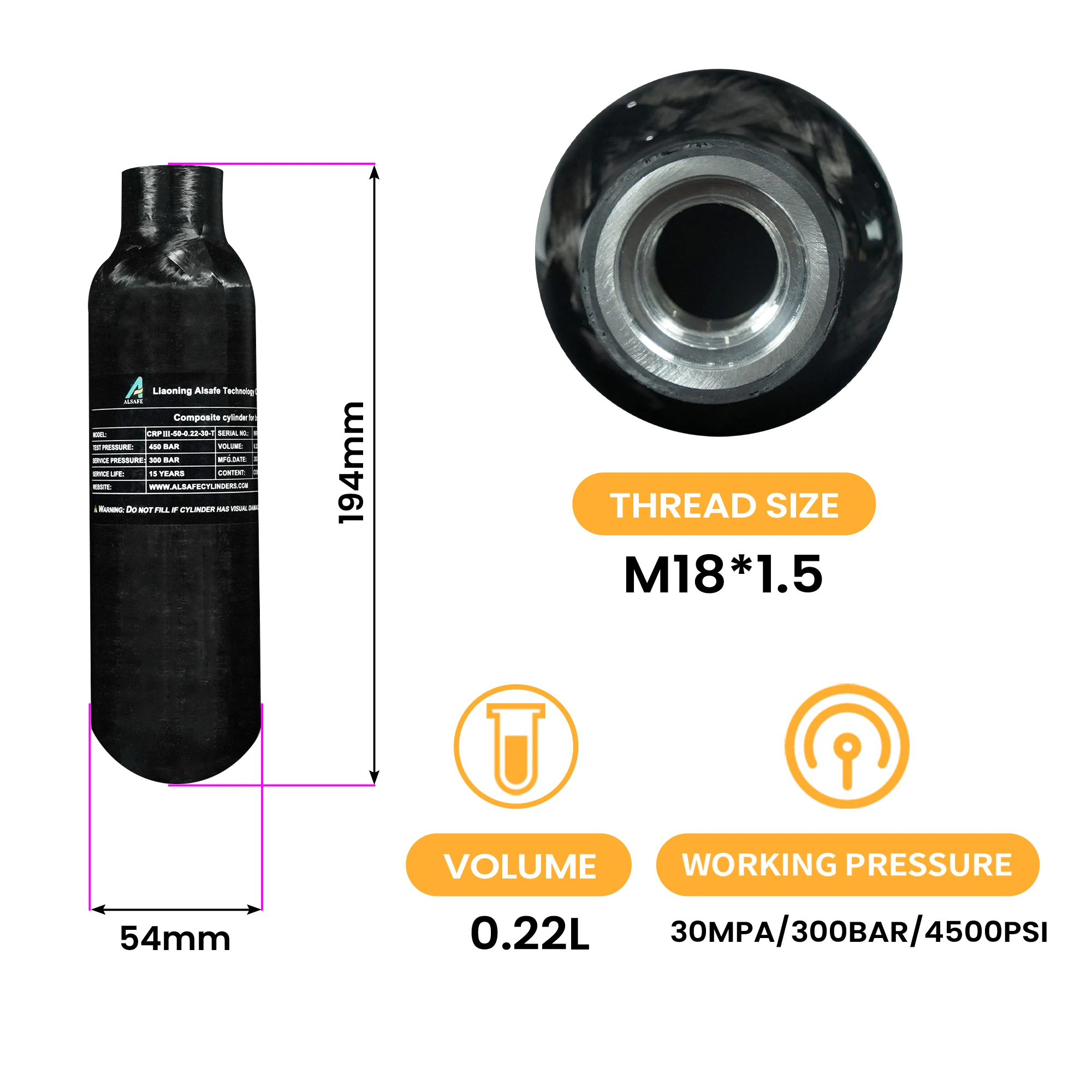 

Цилиндр TUXING из углеродного волокна для дайвинга