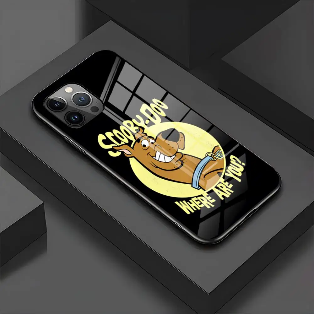 Чехол для телефона MINISO-Scoobys Cartoon Cute-Dooo IPhone 15 Pro 16 14 13 12 11 Mini X XS XR Max стеклянный дизайн