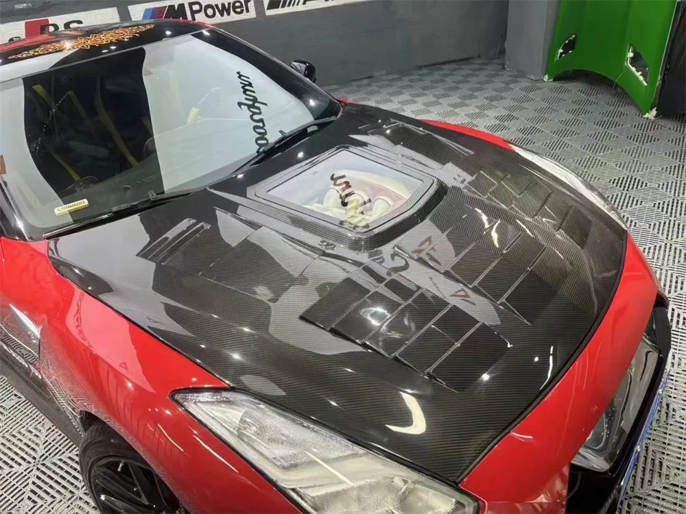 3K настоящий сухой углеродное волокно прозрачное стекло передний капот