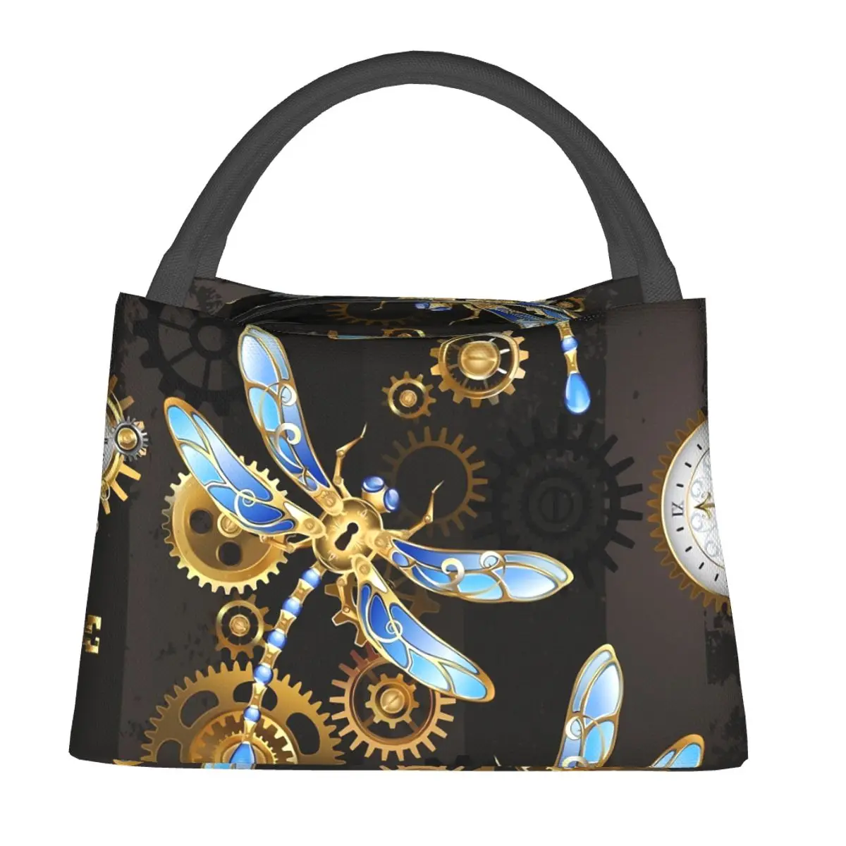 

Steampunk Dragonflies Lunch Bag Abstract Animal Aesthetic Lunch Box Picnic Insulated Cooler Bag Design Thermal Lunch Bags