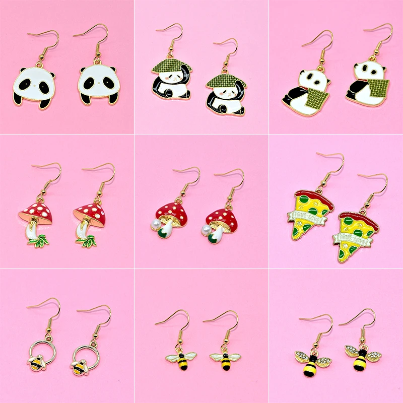 

Creative Fashion Earring Pendant Bee Love Bear Rabbit Carrot Star Fishtail Metal Earring Pendant Women Children Fashion Jewelry