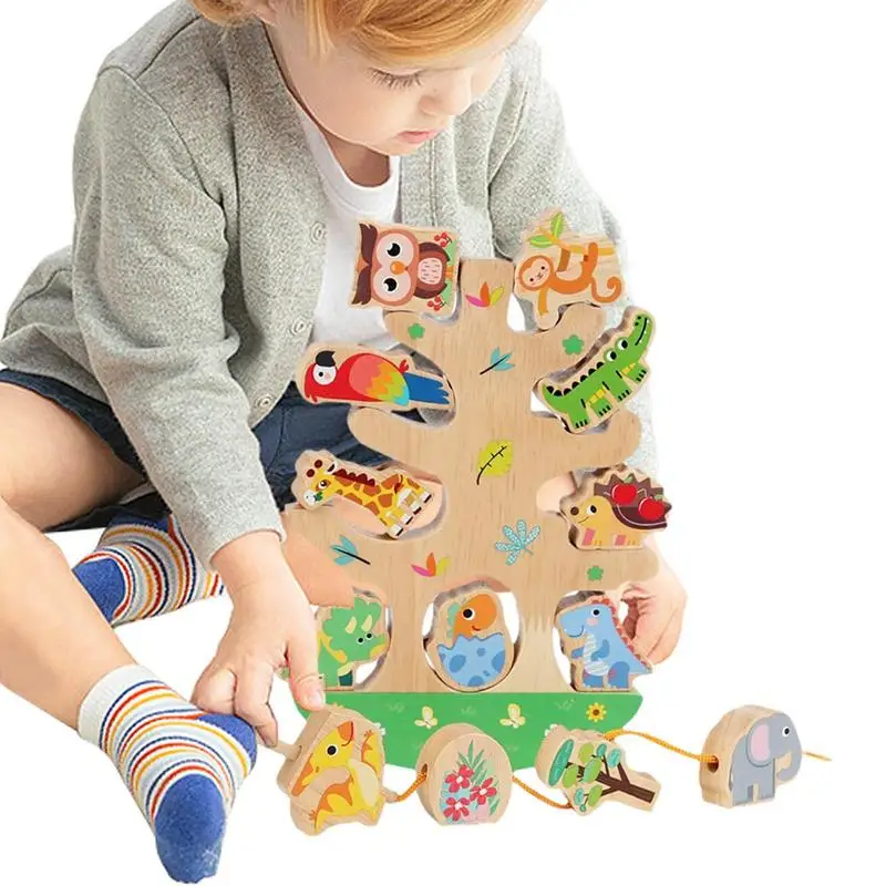 

Wooden Stacking Toys Wooden Balance Blocks Stacking Toys Manual Dexterity And Cognitive Development For Ages 18 Months