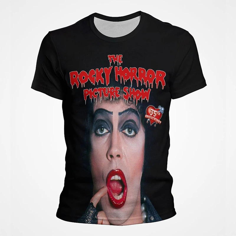 

Retro Movies Graphic T Shirt for Men Rocky Horror Show 3D Printed T-shirt Women Clothes Summer Short Sleeve Tee shirts Kids Tops