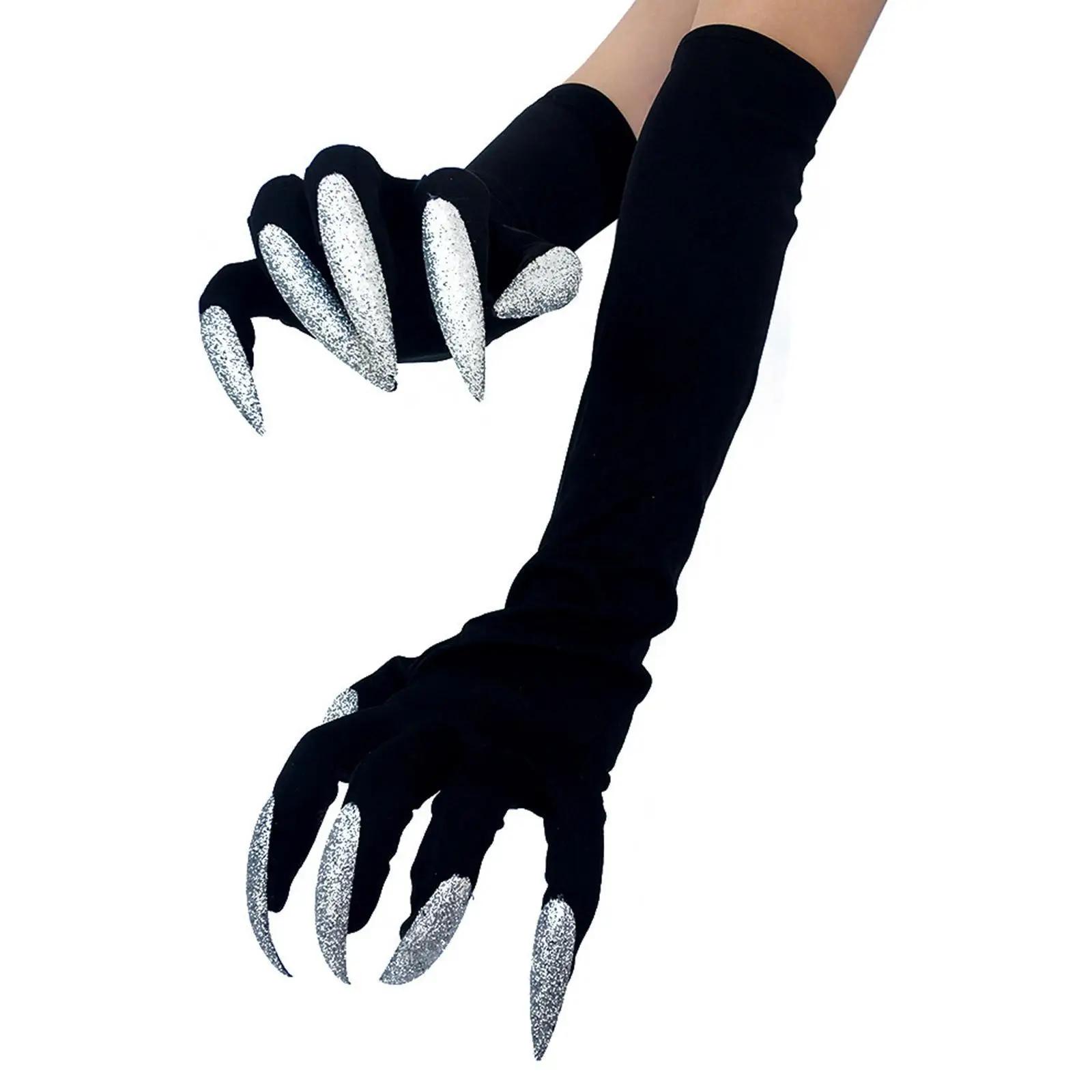 

Ghost Claws Gloves Halloween Long Glove With Scary Sharp Nails Cosplay Devil Demon Paw