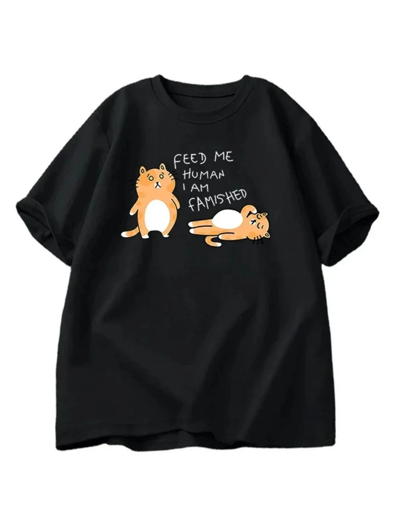 T-shirts Men Women Fuuny Cat Lovely Print T Shirt Summer Cotton Men's Tshirts Casual Harajuku Oversized Unisex Clothing Tees