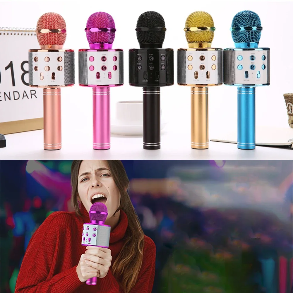 Портативный беспроводной караоке USB-микрофон с изменением голоса для