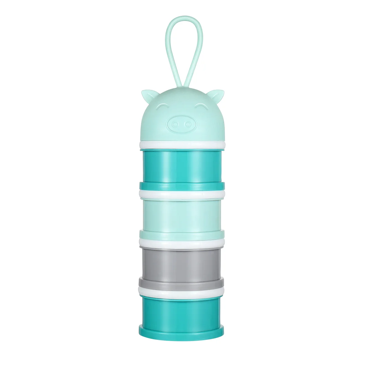 

4 Layer Dispenser, Containers Non- Spill Powder Dispenser Stackable Cookie Snack Storage Organizer for Travel Blue