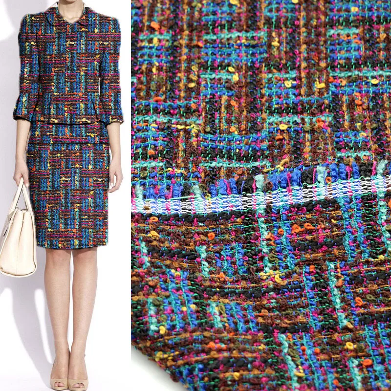 50x145 см модная цветная кофейная круглая твидовая ткань окрашенная в пряжку для