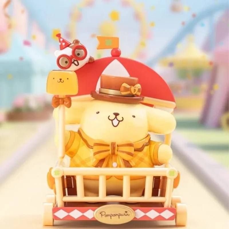 Фото TOPTOY Оригинальная коллекционная фигурка Sanrio Pompompurin из серии «Парк развлечений» в слепой коробке, милая настольная декорация, подарок на день рождения и игрушка №4