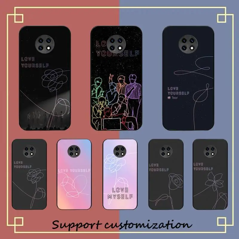 

Love yourself Flower Kpop Phone Case For Xiaomi Redmi Note 8A 7 5 Note8pro 8T 9Pro TPU Coque for note 6pro Funda Capa