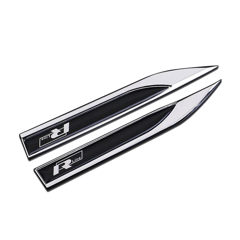 

2 шт., 3D металлический Rline R line, логотип автомобиля, крыло, боковое крыло, эмблема, значок, наклейка для VW Golf 7 MK7 Golf 6 MK6 Tiguan Polo CC Jetta