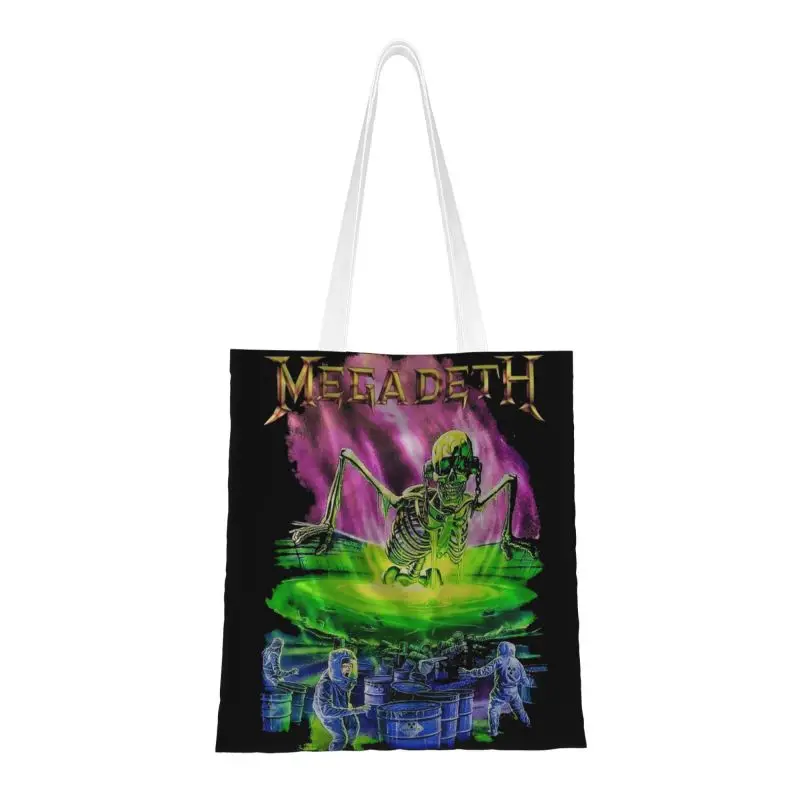 

Kawaii, печать Megadeths, женская сумка-тоут для покупок, прочная Холщовая Сумка через плечо, тяжелый металлический ремешок