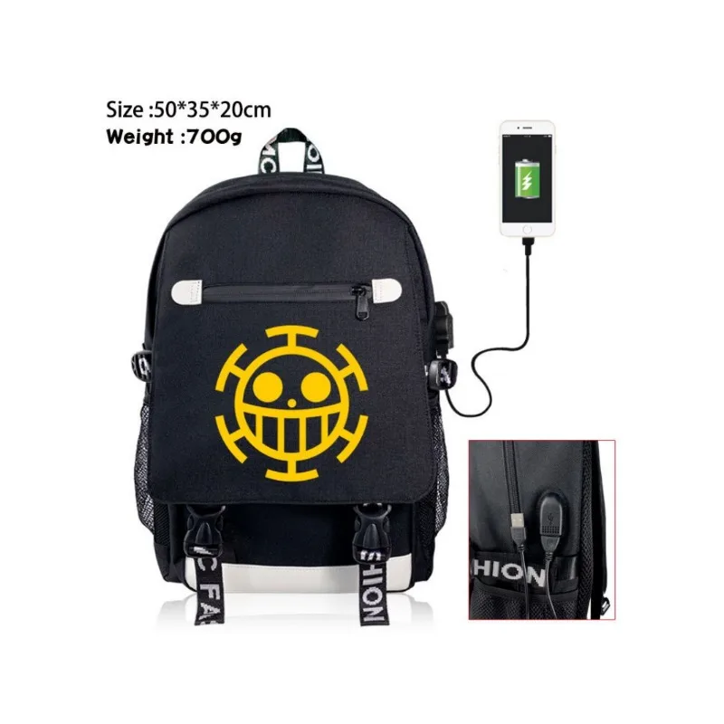 

One Piece ONE PIECE Student Backpack USB Charging Printing Men and Women Casual Computer Bag Travel Bag