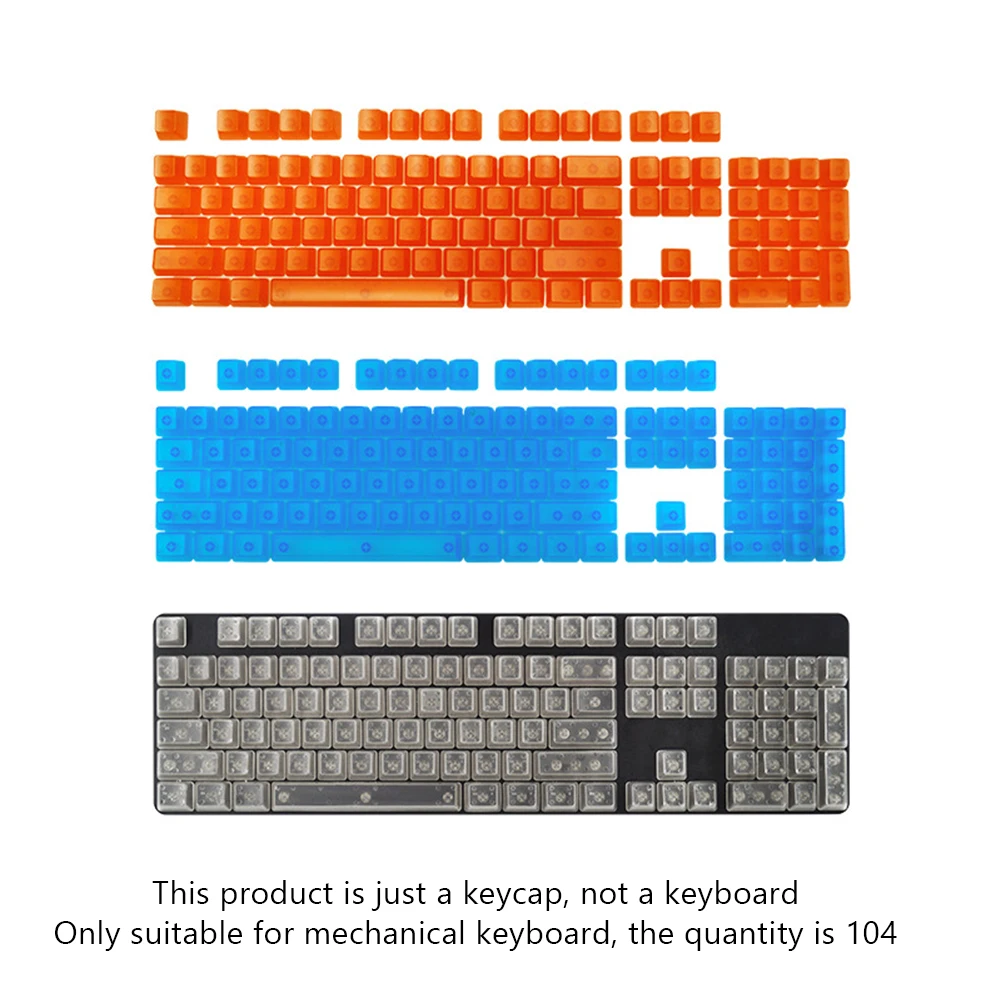 

Универсальные колпачки для механической клавиатуры с 104 клавишами, колпачок для клавиш с подсветкой из АБС-пластика для переключателя Cherry MX для Клавиатуры 61/87/104/108 клавиш