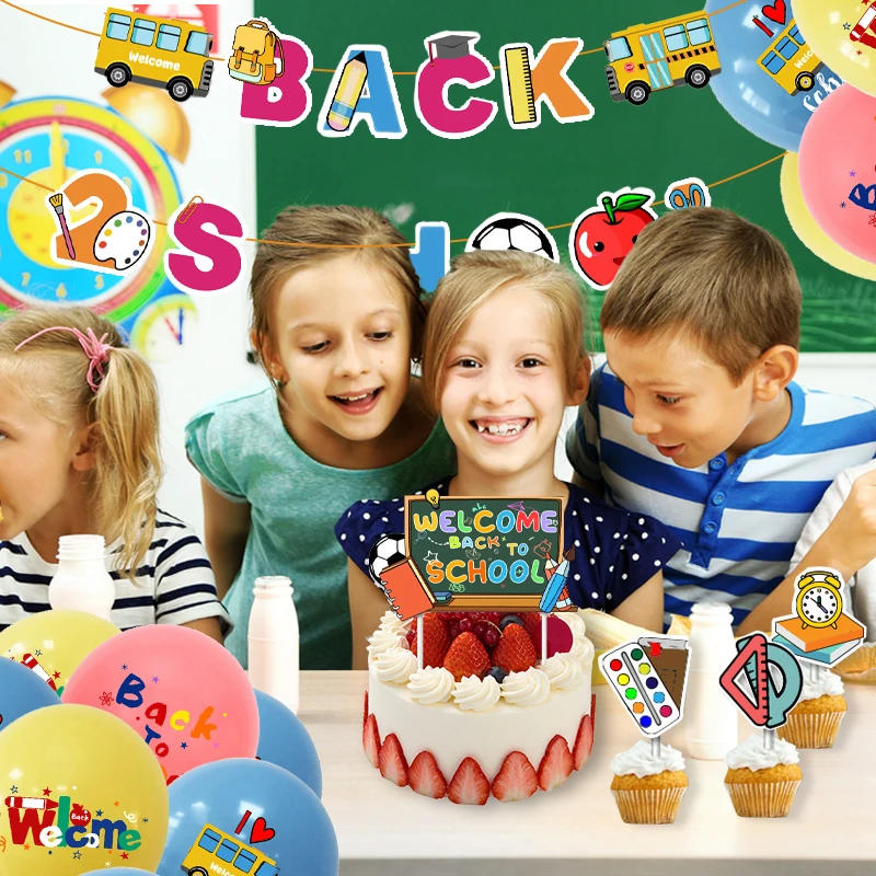 

Творческие украшения для дома, вечеринки, классного класса с шарами для возвращения домой, баннеры, украшения для первого дня школы, украшен...