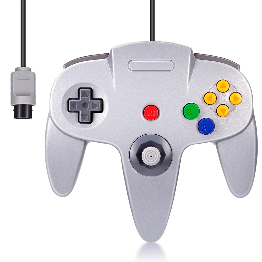 Classic N64 Controller, Game pad Joystick for N64 Video Game Console- Plug & Play Grey