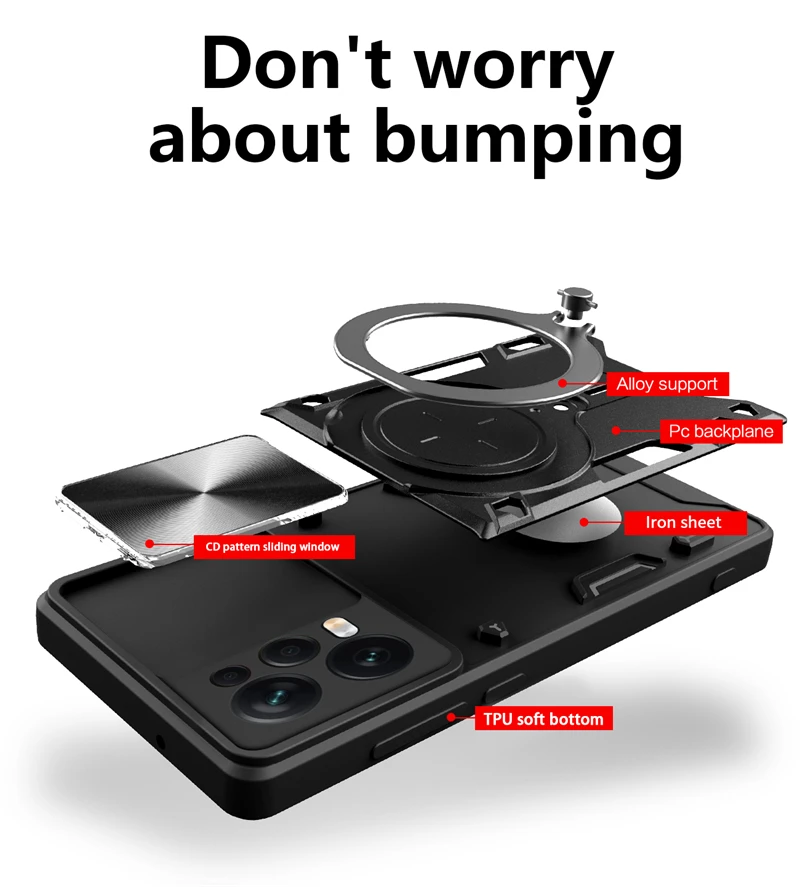 Для Redmy Note 12 Pro 5G чехол слайд-камера телефон Funda для Redmi Note12 + Plus задняя крышка