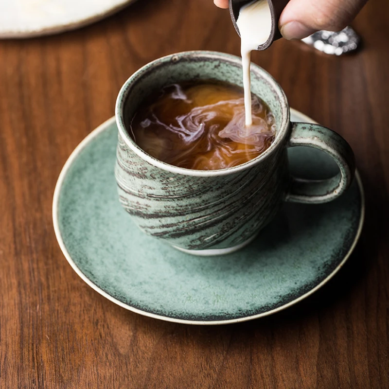 

Винтажная кофейная чашка Boba ручной работы, фарфоровая креативная керамическая чайная чашка, Набор японских керамических кружек, посуда для...