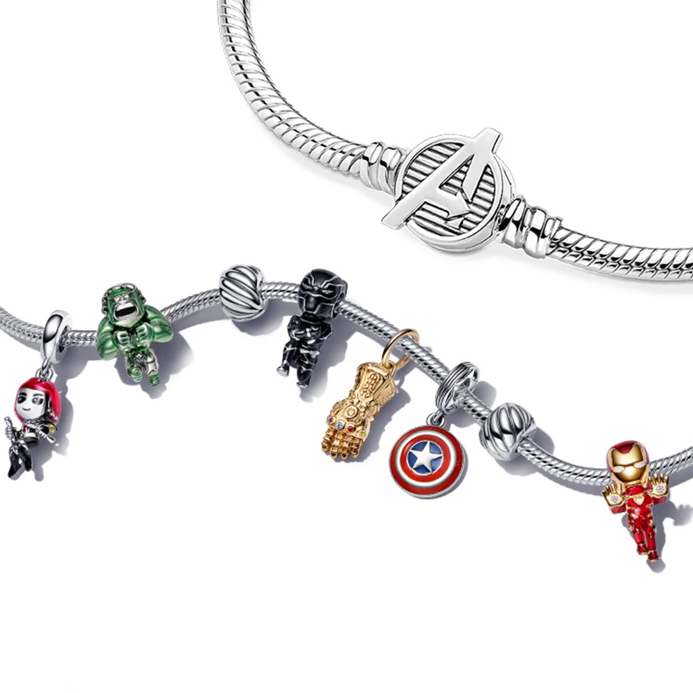 Шарм-браслет серебряного цвета с героями ALE 925 для оригинального Pandora лидер продаж