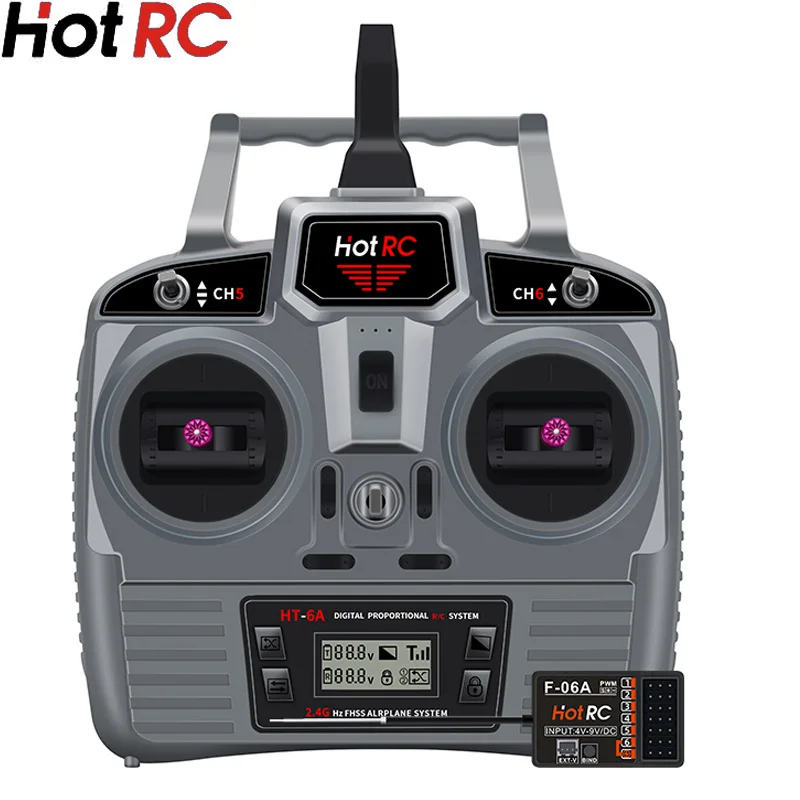 

Upgrade Hotrc HT-6A 2.4G 6CH RC Transmitter FHSS & 6CH Receiver With Box For FPV Drone Rc Airplane Rc Car Rc Boat